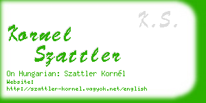kornel szattler business card
